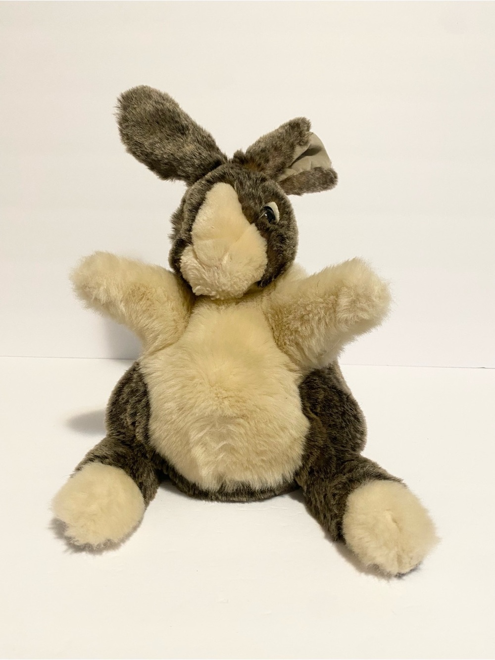 Folkmanis Dutch Bunny Rabbit Hand Puppet Baby Plush Brown Full Body 10" Stuffy